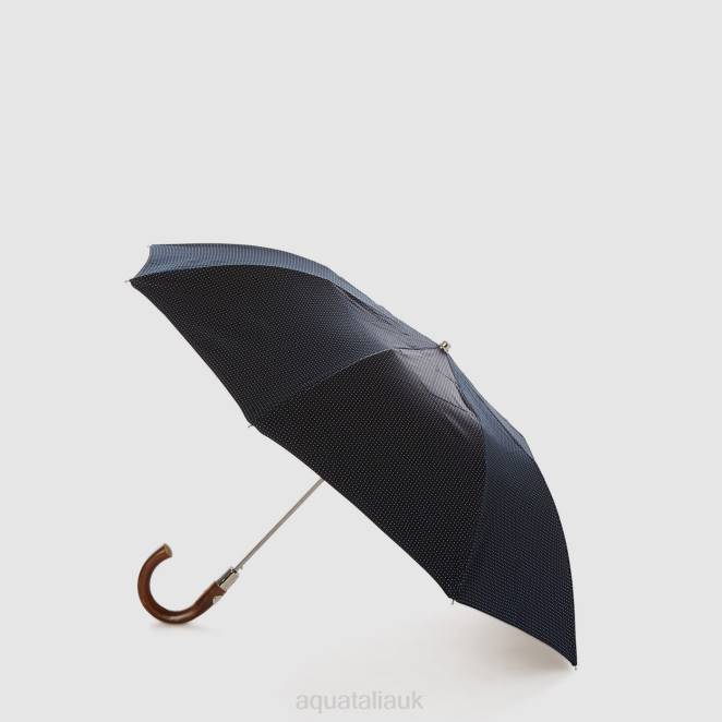 Accessories Unisex Aquatalia 860T382 JACQUARD SHORT UMBRELLA NAVY/YELLOW - Image 3