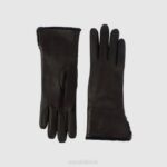 Accessories Women Aquatalia 860T375 SHEARLING CUFF GLOVE BLACK