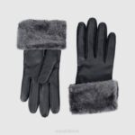 Accessories Women Aquatalia 860T376 SHEARLING CUFF GLOVE CHARCOAL - Image 2
