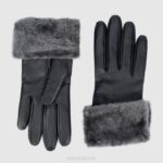 Accessories Women Aquatalia 860T376 SHEARLING CUFF GLOVE CHARCOAL - Image 5